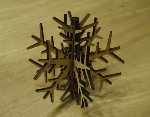 طرح برش لیزری دانه برف تزئینی میلی‌متری سایز - laser cut snowflake decoration 100mm - برای دستگاه CNC چوب و لیزر (سی ان سی)