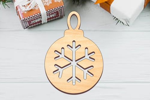 طرح برش لیزری دانه‌های برف، اسباب‌بازی کریسمس، تزئینات کریسمس، - laser cut snowflakes bauble christmas ornament xmas decorations - برای دستگاه CNC چوب و لیزر (سی ان سی)