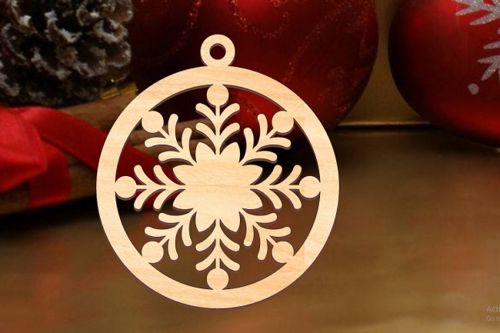 طرح برش لیزری دانه‌های برف، اسباب‌بازی تزئینی کریسمس، - laser cut snowflakes bauble for christmas decorations ve - برای دستگاه CNC چوب و لیزر (سی ان سی)