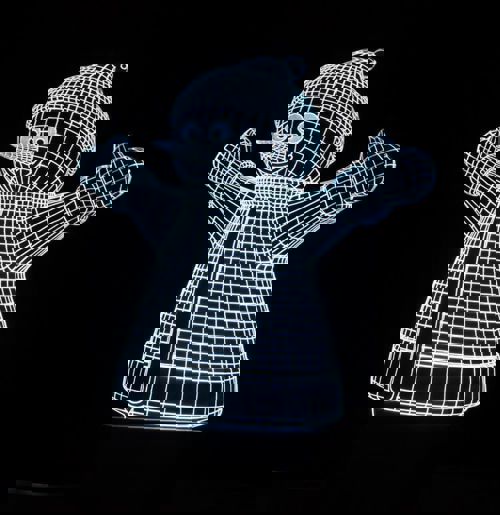 طرح برش لیزری آدم برفی دکور سه بعدی اکریلیک لامپ - laser cut snowman decor 3d acrylic lamp ve - برای دستگاه CNC چوب و لیزر (سی ان سی)