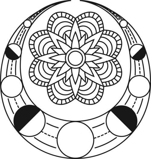 طرح برش لیزری منظومه شمسی ماندالا اجرام آسمانی - laser cut solar system mandala celestial objects ve - برای دستگاه CNC چوب و لیزر (سی ان سی)