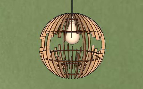 طرح laser-cut-spheric-wood-pendant-light-chandelier-lamp-lampshade-plywood-ve