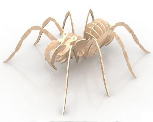 طرح عنکبوت برش لیزری سه بعدی پازل - laser cut spider 3d puzzle jpeg - برای دستگاه CNC چوب و لیزر (سی ان سی)