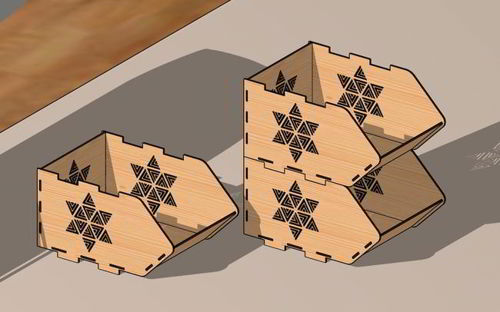 طرح جعبه ابزار جدول برش لیزری قاب - laser cut sracktable tools organizer box - برای دستگاه CNC چوب و لیزر (سی ان سی)