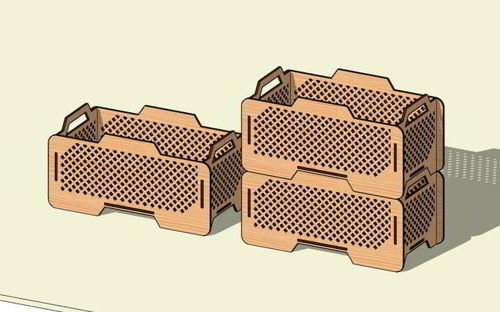 طرح جعبه نگهداری قابل انباشته برش لیزری - laser cut stackable storage box ve - برای دستگاه CNC چوب و لیزر (سی ان سی)