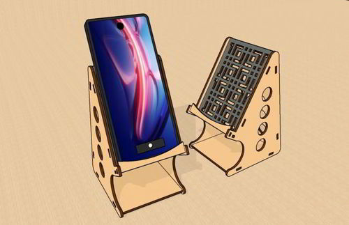طرح پایه نگهدارنده برش لیزری برای موبایل - laser cut stand holder for mobile ve - برای دستگاه CNC چوب و لیزر (سی ان سی)