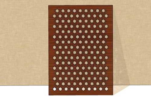 طرح برش لیزری طرح ستاره گریل - laser cut star design grill ve - برای دستگاه CNC چوب و لیزر (سی ان سی)
