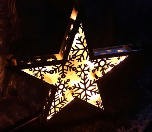 طرح چراغ ستاره برش لیزری دانه برف چراغ شب چراغ سال نو - laser cut star lamp snowflake night light new year lamp ve - برای دستگاه CNC چوب و لیزر (سی ان سی)