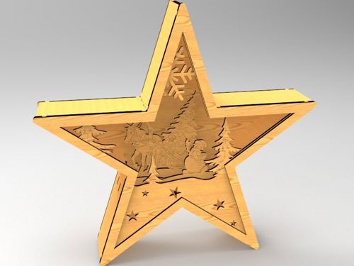 طرح چراغ ستاره برش لیزری تزئینی چراغ جشن چراغ - laser cut star light decoration festive lamp ve - برای دستگاه CNC چوب و لیزر (سی ان سی)