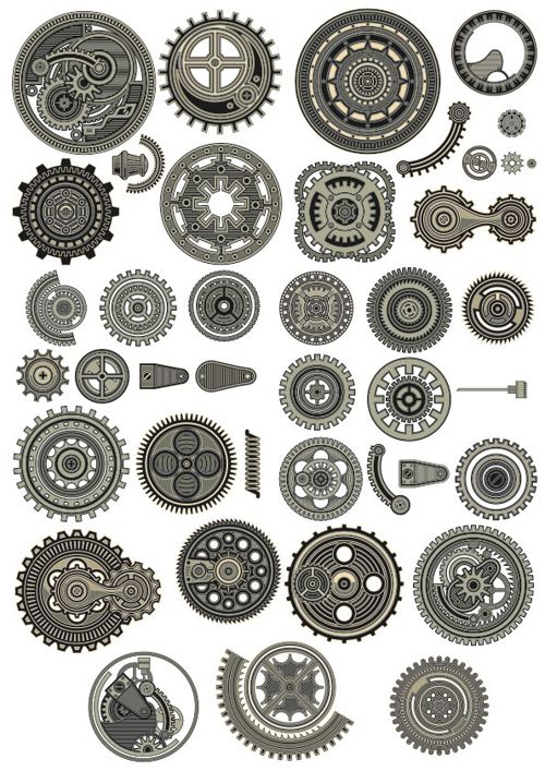 طرح برش لیزری steampunk decor set - laser cut steampunk decor set ve - برای دستگاه CNC چوب و لیزر (سی ان سی)