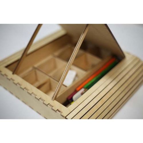 طرح جعبه نگهداری برش لیزری برای دانش‌آموزان قلم و مداد سازماندهنده - laser cut storage box for students pen and pencil organizer - برای دستگاه CNC چوب و لیزر (سی ان سی)