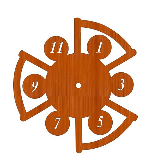 طرح ساعت دیواری چوبی شیک برش لیزری سه بعدی هدیه - laser cut stylish 3d wooden gift wall clock ve - برای دستگاه CNC چوب و لیزر (سی ان سی)