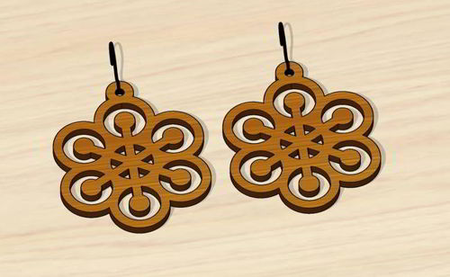 طرح گوشواره‌های شیک برش لیزری - laser cut stylish earrings ve - برای دستگاه CNC چوب و لیزر (سی ان سی)