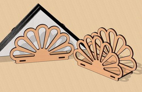 طرح جا دستی شیک برش خورده لیزری پوشش - laser cut stylish napkin holder ve - برای دستگاه CNC چوب و لیزر (سی ان سی)