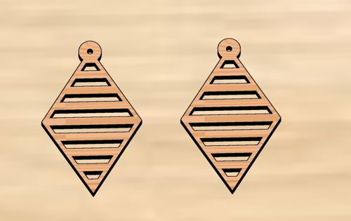 طرح گوشواره‌های چوبی شیک برش لیزری آویزدار هزینه - laser cut stylish wooden dangle earrings - برای دستگاه CNC چوب و لیزر (سی ان سی)