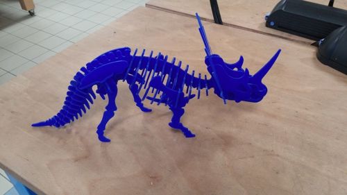 طرح پازل سه بعدی استیراکوسوروس برش لیزری 3mm - laser cut styracosaurus 3d puzzle 3mm - برای دستگاه CNC چوب و لیزر (سی ان سی)