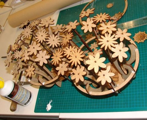 طرح برش لیزری میز گل تزئینات خانه دکوراسیون - laser cut table flower decoration home decor - برای دستگاه CNC چوب و لیزر (سی ان سی)