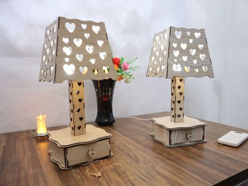 طرح لامپ رومیزی برش لیزری mdf 3mm - laser cut table lamp mdf 3mm ve - برای دستگاه CNC چوب و لیزر (سی ان سی)