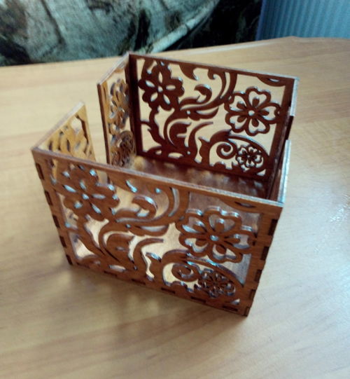طرح میز برش لیزری جا دستمال تزئینی جعبه دستمال - laser cut table napkin holder decorative tissue box - برای دستگاه CNC چوب و لیزر (سی ان سی)