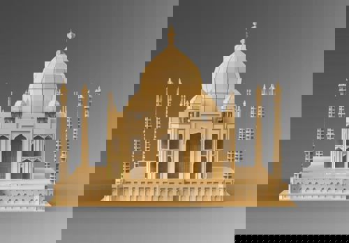 طرح برش لیزری تاج محل پازل سه بعدی قاب - laser cut taj mahal 3d puzzle ve - برای دستگاه CNC چوب و لیزر (سی ان سی)