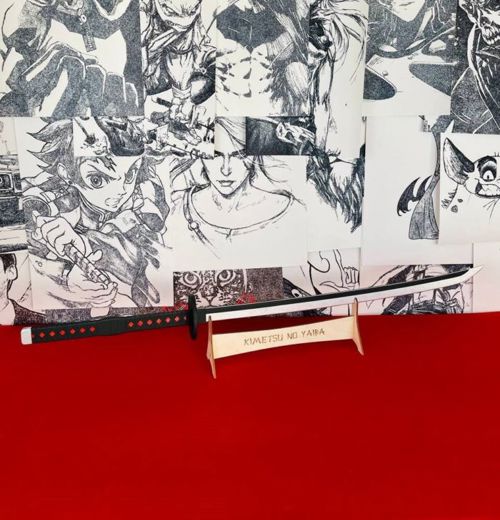 طرح شمشیر تانجیرو کاتانا برش لیزری میلی متری وی ای - laser cut tanjiro katana sword 4mm ve - برای دستگاه CNC چوب و لیزر (سی ان سی)