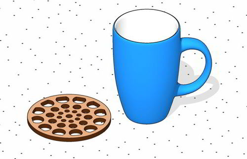 طرح برش لیزری زیرلیوانی چای - laser cut tea coaster ve - برای دستگاه CNC چوب و لیزر (سی ان سی)