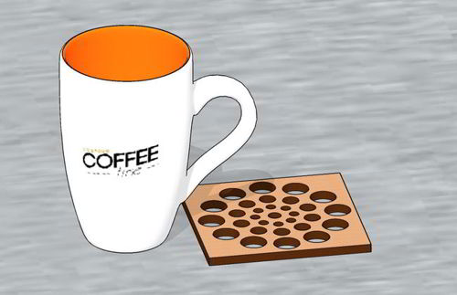 طرح برش لیزری لیوان زیرلیوانی پوشش - laser cut tea cup coaster ve - برای دستگاه CNC چوب و لیزر (سی ان سی)