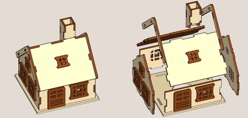 طرح laser-cut-tealight-miniature-house-christmas-night-light-lamp-plywood-gift-ve