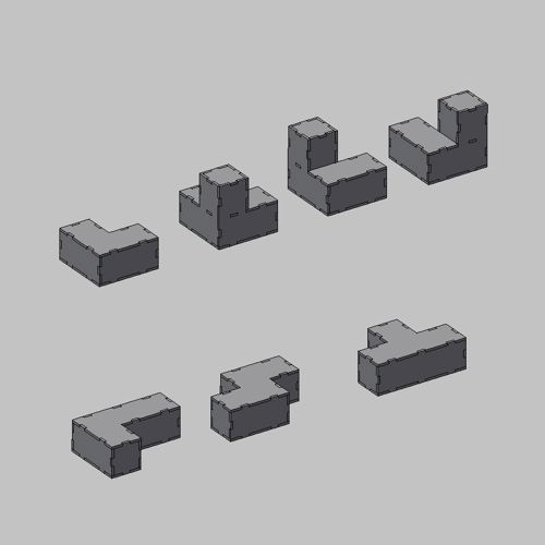 طرح بلوک‌های تتریس برش لیزری سه‌بعدی - laser cut tetris blocks 3d ve - برای دستگاه CNC چوب و لیزر (سی ان سی)