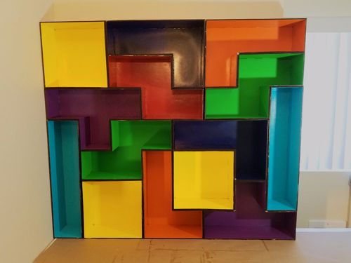 طرح قفسه‌های کتاب مدولار برش تتریس لیزر - laser cut tetris modular book shelves - برای دستگاه CNC چوب و لیزر (سی ان سی)