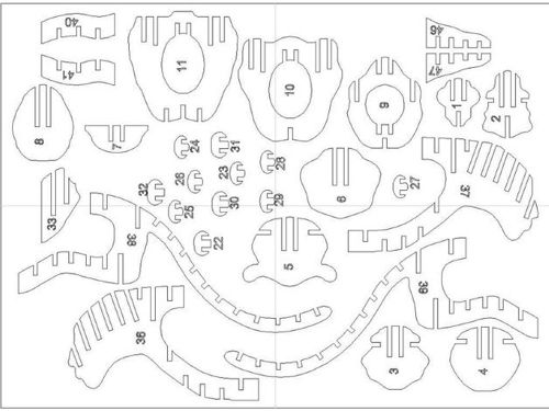 طرح پازل برش لیزری ببر 3 میلی متری - laser cut tiger bbq 3mm puzzle 1 - برای دستگاه CNC چوب و لیزر (سی ان سی)