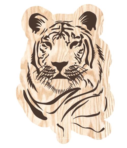طرح برش لیزری ببر - laser cut tiger - برای دستگاه CNC چوب و لیزر (سی ان سی)