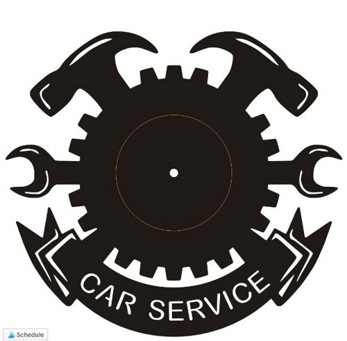 طرح ساعت دیواری برش لیزری خدمات خودرو - laser cutting wall clock car service - برای دستگاه CNC چوب و لیزر (سی ان سی)