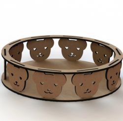 طرح سینی برش لیزری خرس - laser cut tray of bears ve - برای دستگاه CNC چوب و لیزر (سی ان سی)