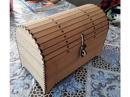 طرح جعبه گنج برش لیزری میلی‌متری - laser cut treasure box 4mm - برای دستگاه CNC چوب و لیزر (سی ان سی)