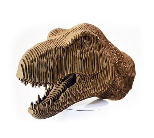 طرح مدل لایه بندی سر تیرانوسوروس دایناسور تی رکس برش لیزری - laser cut tyrannosaurus dinosaur t rex head layered model - برای دستگاه CNC چوب و لیزر (سی ان سی)