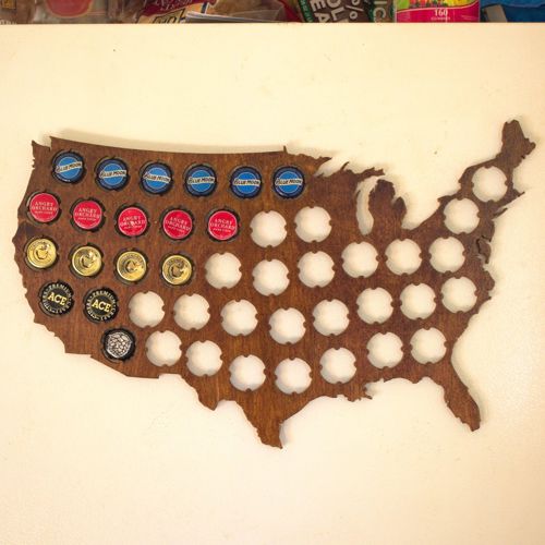 طرح برش لیزری درب نوشیدنی آمریکا نقشه - laser cut usa beer cap map - برای دستگاه CNC چوب و لیزر (سی ان سی)