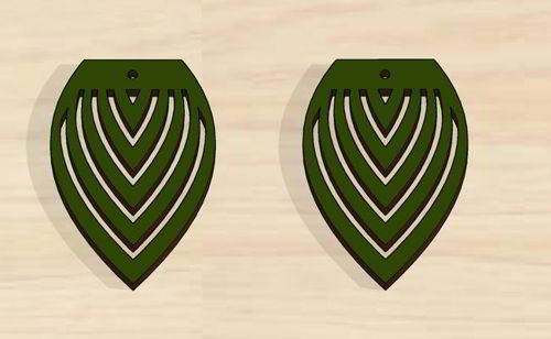 طرح گوشواره‌های روز ولنتاین با برش لیزری و جواهرات - laser cut valentines day earrings jewelry - برای دستگاه CNC چوب و لیزر (سی ان سی)