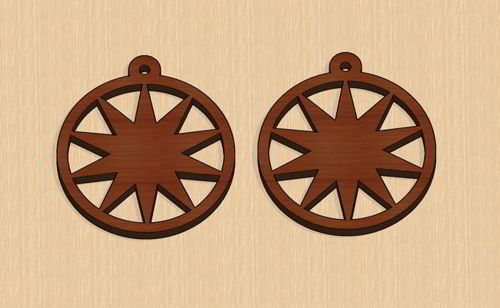 طرح گوشواره‌های روز ولنتاین با برش لیزری قاب - laser cut valentines day earrings round - برای دستگاه CNC چوب و لیزر (سی ان سی)