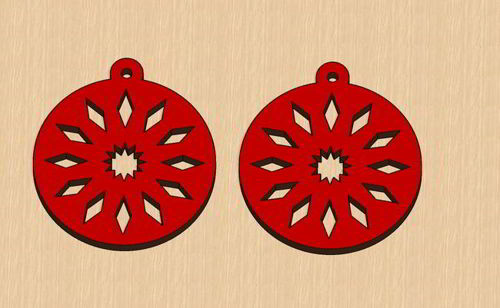 طرح گوشواره‌های زیبا برش خورده شده با لیزر روز ولنتاین گرد - laser cut valentines day elegant earrings round - برای دستگاه CNC چوب و لیزر (سی ان سی)
