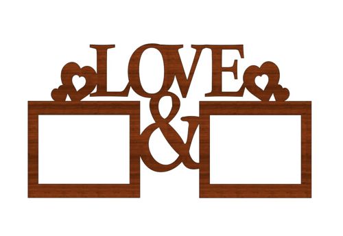 طرح قاب عکس چوبی مخصوص زوج‌ها با برش لیزری مخصوص ولنتاین و روز عشق () - laser cut valentines day love heart wooden couple photo frame ve - برای دستگاه CNC چوب و لیزر (سی ان سی)