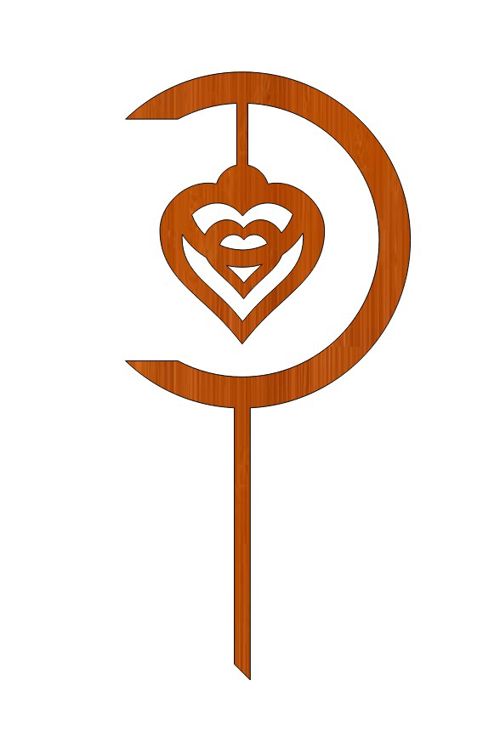 طرح برش لیزری روز عشق کیک چوبی برش روی کیک پوشش - laser cut valentines day love wooden cutout cake topper ve - برای دستگاه CNC چوب و لیزر (سی ان سی)