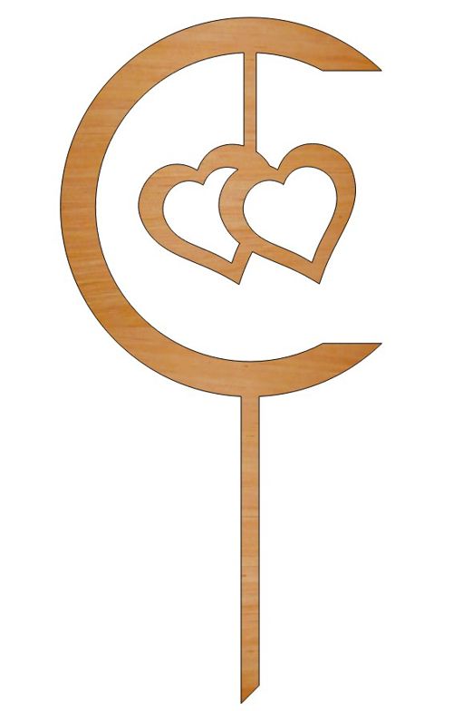 طرح برش لیزری روز ولنتاین چوبی عشق قلب کیک رویه - laser cut valentines day wooden love heart cake topper ve - برای دستگاه CNC چوب و لیزر (سی ان سی)