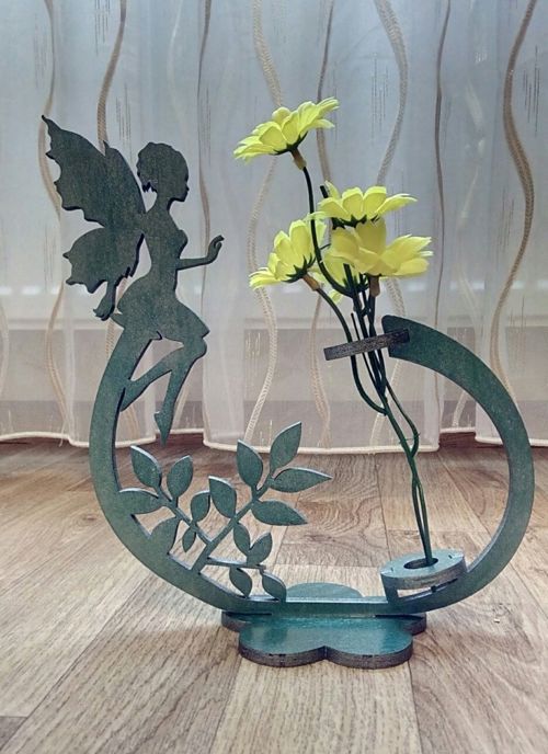 طرح گلدان برش لیزری برای گل تزئینی گل - laser cut vase for decorative flower ve - برای دستگاه CNC چوب و لیزر (سی ان سی)