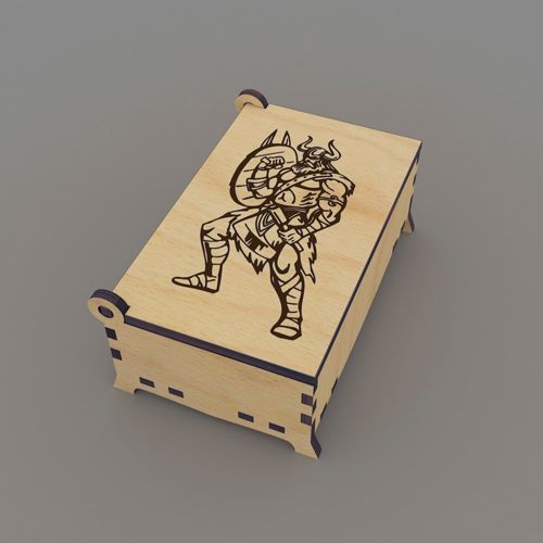 طرح جعبه برش لیزری وایکینگ میلی متری - laser cut viking box 4mm ve - برای دستگاه CNC چوب و لیزر (سی ان سی)