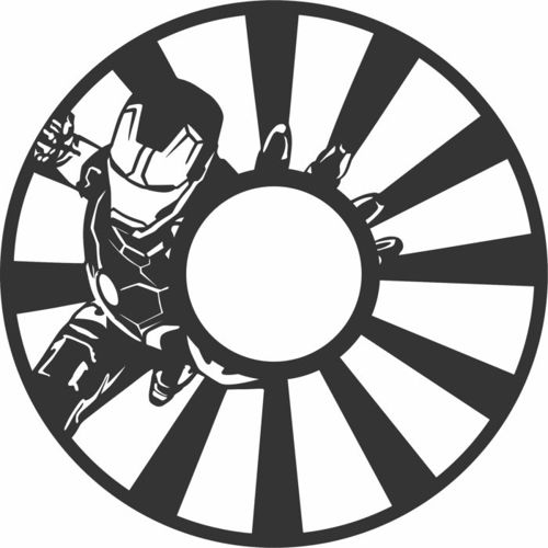 طرح صفحه وینیل برش لیزری مرد مورچه‌ای ساعت - laser cut vinyl record ant man clock ve - برای دستگاه CNC چوب و لیزر (سی ان سی)