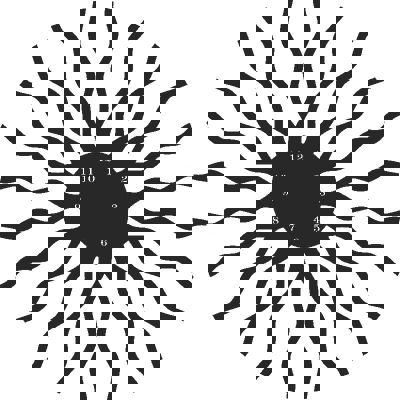 طرح ساعت دیواری برش لیزری - laser cut wall decor clock ve - برای دستگاه CNC چوب و لیزر (سی ان سی)