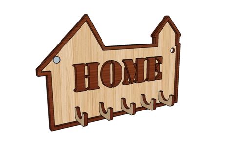 طرح جاکلیدی دیواری برش لیزری جاکلیدی دیواری آویز دیواری پایه جاکلیدی - laser cut wall mounted key holder wall hanging key chain stand - برای دستگاه CNC چوب و لیزر (سی ان سی)