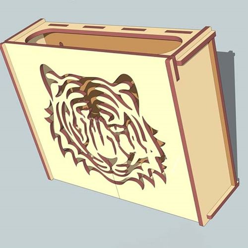 طرح جعبه روتر وای فای چوبی برش خورده برشی لیزری قاب - laser cut wall mounted wooden wifi router box - برای دستگاه CNC چوب و لیزر (سی ان سی)