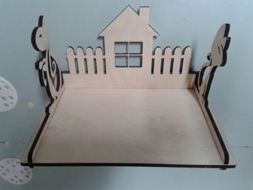 طرح قفسه دیواری برش لیزری سه بعدی پازل - laser cut wall shelf 3d puzzle ve - برای دستگاه CNC چوب و لیزر (سی ان سی)